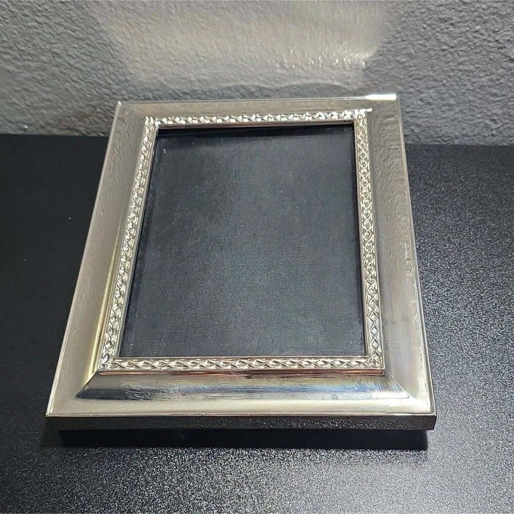 Waterford Silver Metal 5x7 Braided Photo Frame Freestanding or Wall Mount